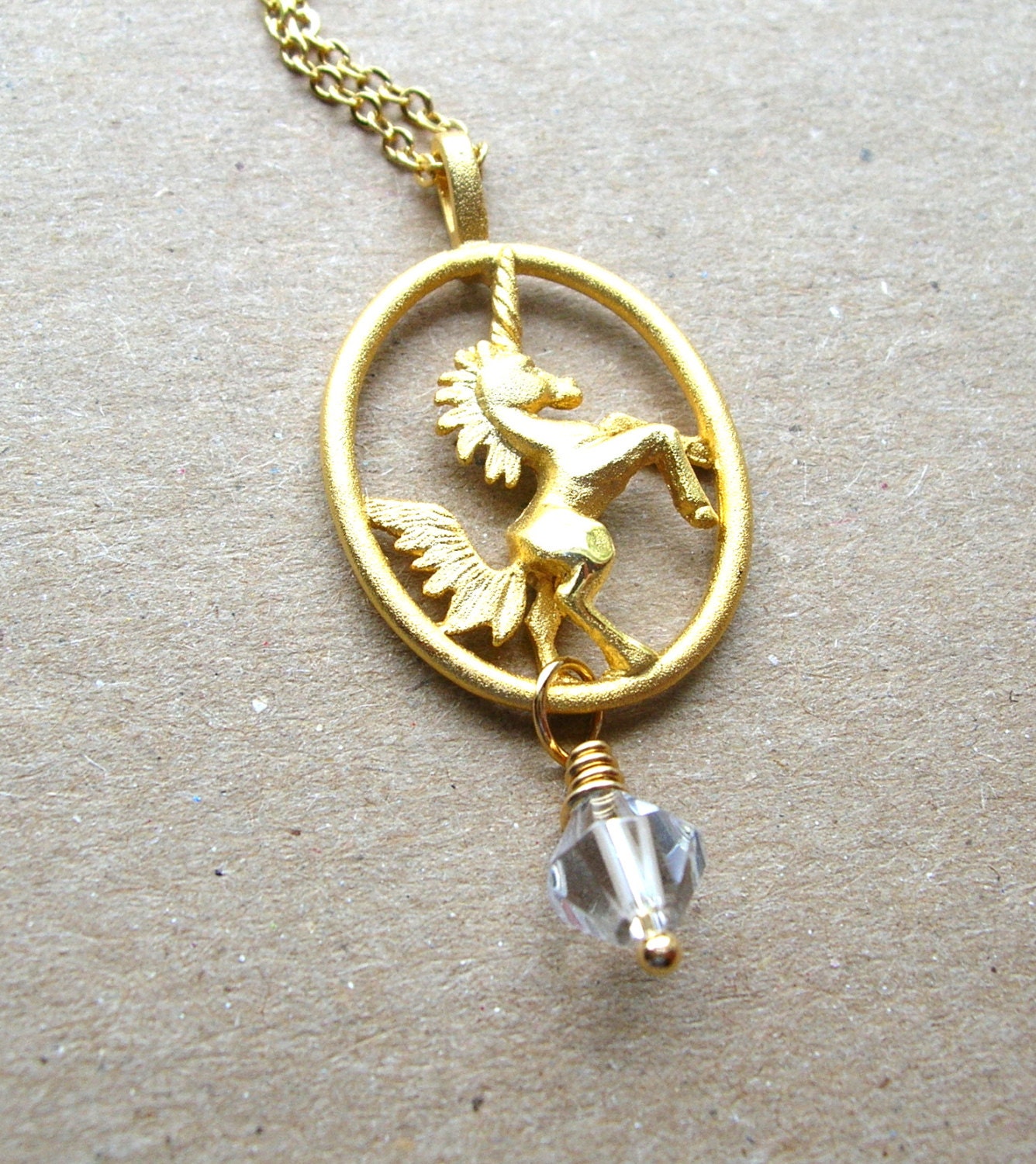 Unicorn Necklace Gold Tone Unicorn Necklace Unicorn
