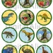DINOSAURS Craft Circles - Kids Dinosaur Party -Frisky Dinosaurs- Instant Download Digital Printable Bottlecaps Cupcakes Collage Sheet
