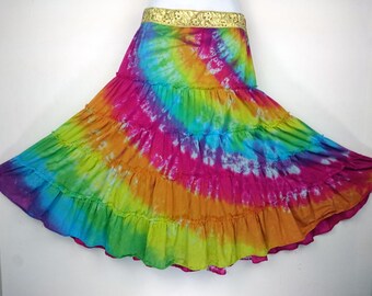 Rainbow skirt, Tie dye skirt, Festival skirt, Hippy skirt, Alternative skirt, Bohemian skirt, Gypsy skirt, Women's summer skirt