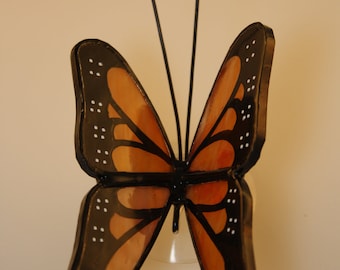 Monarch Butterfly Stained Glass Suncatcher Hand-Painted - Made to Order (MON001)