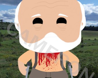 Original art digitally created inspired by Headless Hershel Walking Dead.