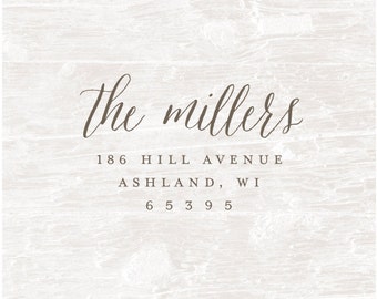 Return Address Stamp, Custom Address Stamp, Address Stamper, Calligraphy Stamp, Address Stamper, Custom Rubber Stamp, Housewarming Gift