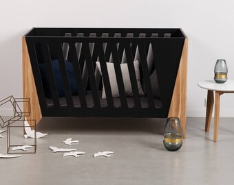Baby crib, unique baby crib, black color white color baby crib