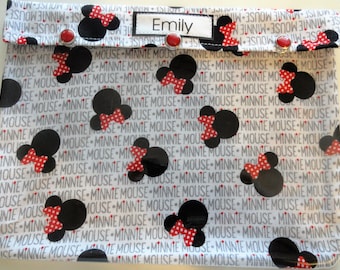 Minnie Mouse Clear Pouch 7x9 Organizer First Aid Medications Cosmetics Diaper Bag Ouch Pouch Personalized Fish Extender Cruise Gift Under 20