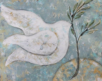 Peace Dove, painting, abstract art, canvas print