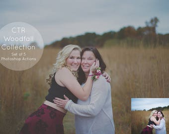 Woodsy Photoshop Actions, CTR Woodfall Actions, Autumn Action Set for Photoshop, Fall Photoshop Actions for Photographers - Set of 5