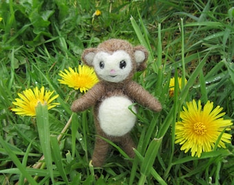 Monkey Needle Felted Figure Waldorf Soft Toy