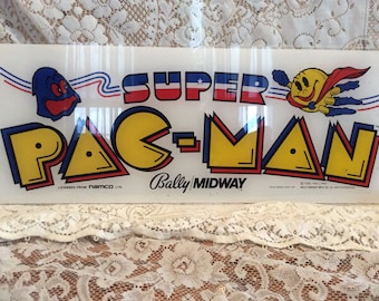 Vintage Original Plexiglass Arcade Game Marquee Sign / Rescued from an Amusement Auction
