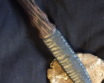 Flint knapped dagger- Dacite and wenge- Orc Blade- Throne knife