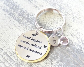Keychain, Memorial keychain with Bronze or Stainless steel round