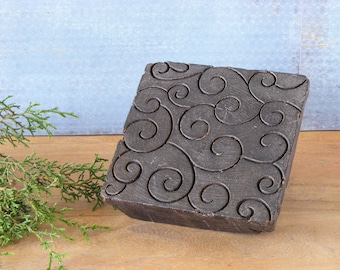 Vintage Antique Indian Hand Carved Textile Stamps wood printing block