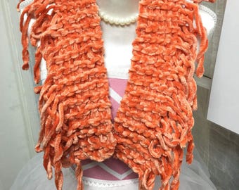 Soft and short orange scarf