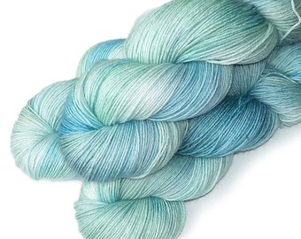 Hand Dyed Yarn Merino Nylon Sock Yarn, 433 yards, Ocean Spray
