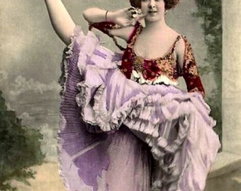 Lesbian Vintage Photo CanCan Dancer Birthday Card *****VFBD1001