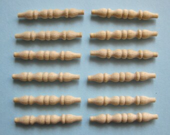 1/12th Scale Dolls' House Pack of 12 Spindles - 23mm (15/16 inch) Long