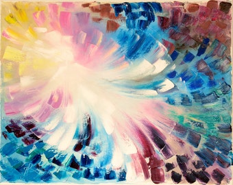 Art Painting - Angel 1 - PALETTE KNIFE - Art Oil Painting On Canvas By Irena Rudman - Size:16" x 20" (40.5 cm x 51 cm)