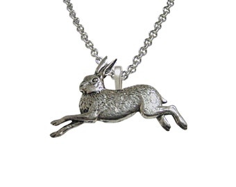 Running Rabbit Hare Pendant Necklace