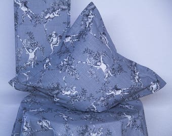 Pillow case Grey with angels and Stehsaum 40 x40