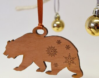 Wooden Polar Bear Christmas Decoration - Polar Bear - Wooden Decoration - Christmas Decor