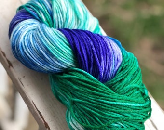 Hand painted sport weight sock yarn