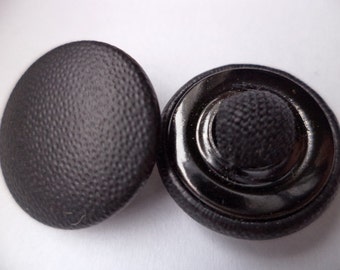 8 leather buttons buttons 21 mm (2804) black leather button