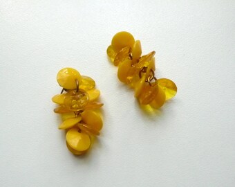 Vintage Yellow Dangle Earrings