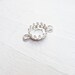 Cabochon Crown Bezel Setting Drop Link Sterling Silver 8mm Round Gallery Wire Component (CR922088)
