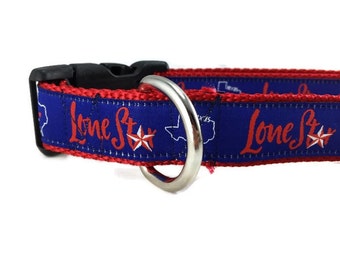 Dog Collar, Texas Dog Collar, 1 inch wide, adjustable, quick release, metal buckle, chain, martingale, hybrid, nylon