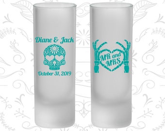 Mr and Mrs, Frosted Shooters, Sugar Skull, Dia De Los Muertos Wedding (205)
