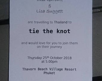 Destination wedding invitations