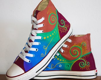 CREPUSCULAR GOLD, Custom Sneakers, Handpainted Shoes, Customized Converse, Custom Converse, Sneakers, Painted Converse, Custom Kicks, Unique