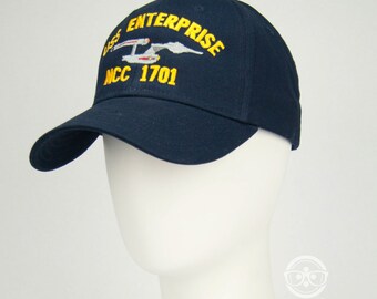 Star Trek Hat - TOS The Original Series - USS Enterprise 1701 - Embroidered Geeky Baseball Cap - Naval Hat Inspired