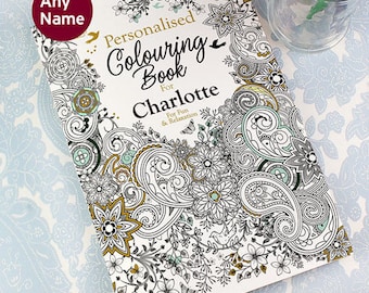 Personalised Botanical Adult Colouring Book - A4 28 Pages Colour Therapy - Anti Stress