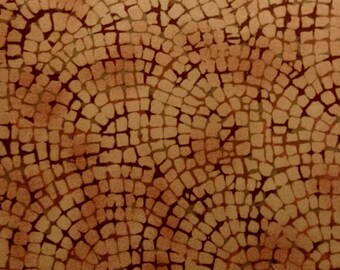 One Half Yard of Fabric Material - Scalloped Tile Mosaic Adobe - Japanese Import Fabric