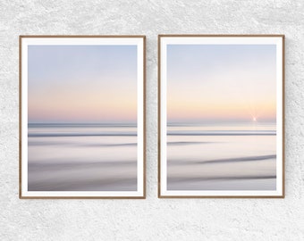 Ocean Print Set of 2 Nautical Decor Large Wall Art Prints Ocean Photography Beach Print Coastal Printable Art Sunset Digital Prints Download