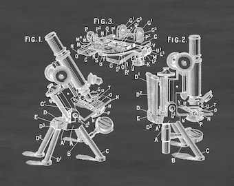 1895 Microscope Patent - Patent Print, Wall Decor, Microscope Decor, Vintage Microscope , Old Microscope, Science Decor