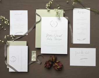 Invitation card with handwritten calligraphy * individual invitation *