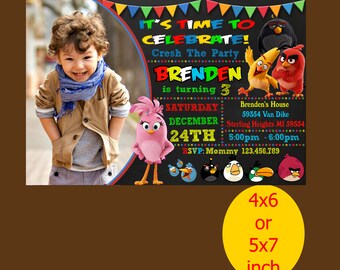 Angry Birds Birthday Invitation, Angry Birds Invitation, Angry Birds Birthday, Angry Birds Party, Angry Birds Printable, Instant Download