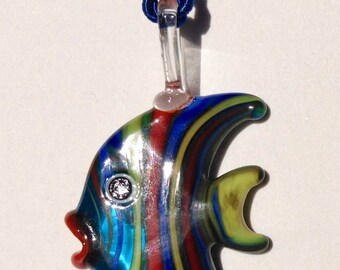 Murano lampwork glass pendant Venice, H. 3 x 2 cm.
