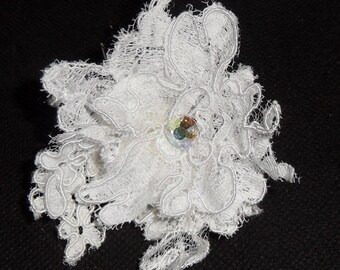 White flower bridal hair stick