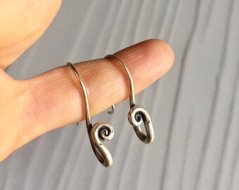 Small simple silver earrings, small spiral silver earrings, modern spiral earrings