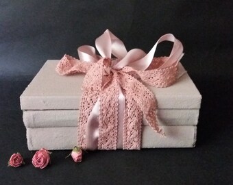 Painted vintage hardcover books bundle Shabby decor photography Altered Books Decorative books set Old Books Stack Decor Farmhouse wedding
