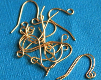 Bulk 1000 pcs of gold plated earrings hook 20X11mm