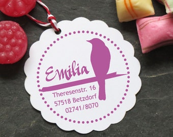 Stamp bird individually with your name