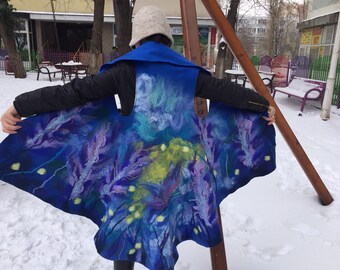 Round felted vest with lavender