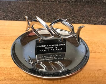 Vintage Chrome Advertising Ashtray