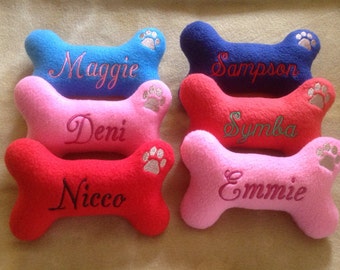 Personalized Dog Bone Shaped Dog Toy with Squeaker-Small