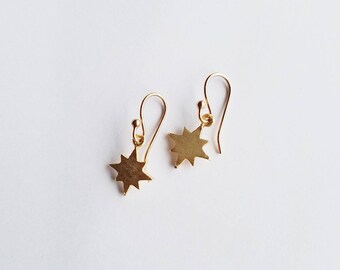Celestial Earrings • Celestial Jewelry • Star Earrings • North Star Earrings • Gold Dangle Earrings