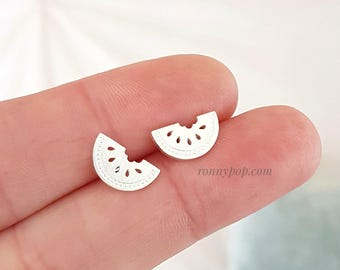 Watermelon Earrings - Watermelon Jewelry - Fruit Earrings - Fruit Jewelry - Silver - Gold - Dainty - Summer Jewelry - Best Friend Gift - Mom