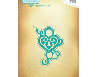 heart padlock VIND038 2 dies